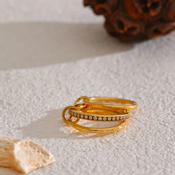 Bond - Stacked Gold Plated Rings