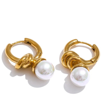 Diva - Pearl 18K Gold Plated Earrings
