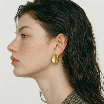 Ellipse - 18K Gold Plated/925 Silver Plates Stud Earrings