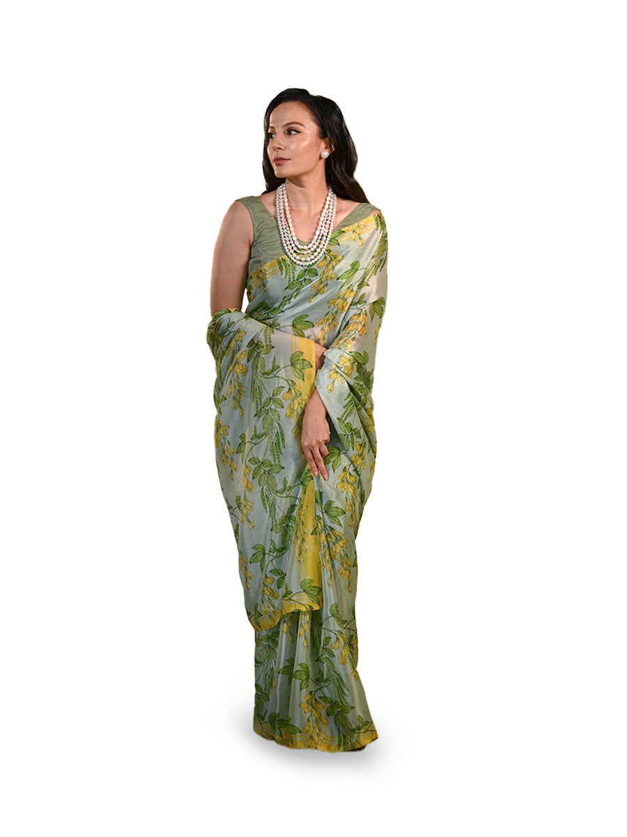 Golden Sunset - Crepe Saree