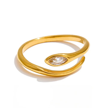 Serpentine - 18K Gold Plated / 925 Silver Plated Ring