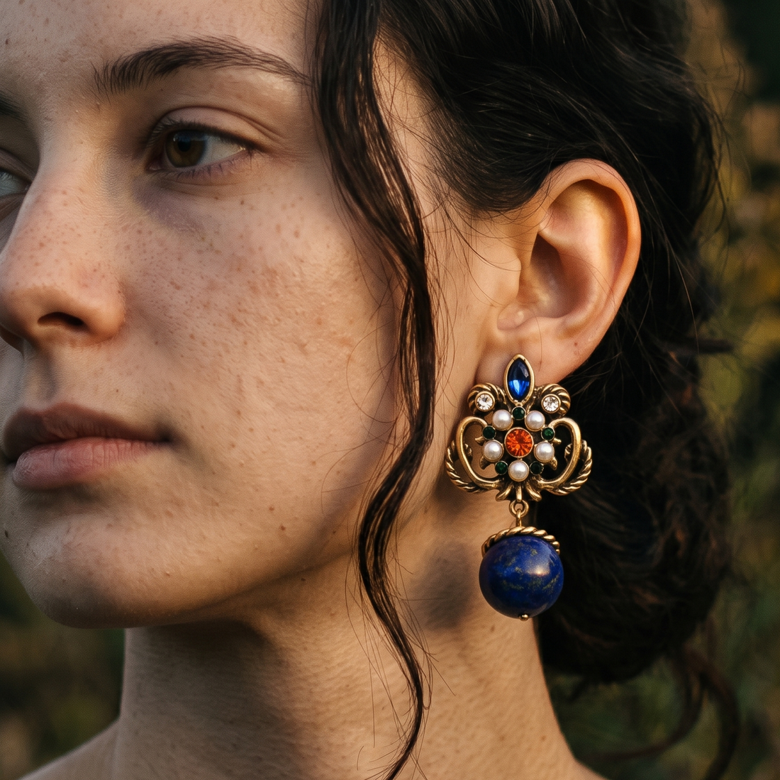 The Olenska Crest Drop Earrings