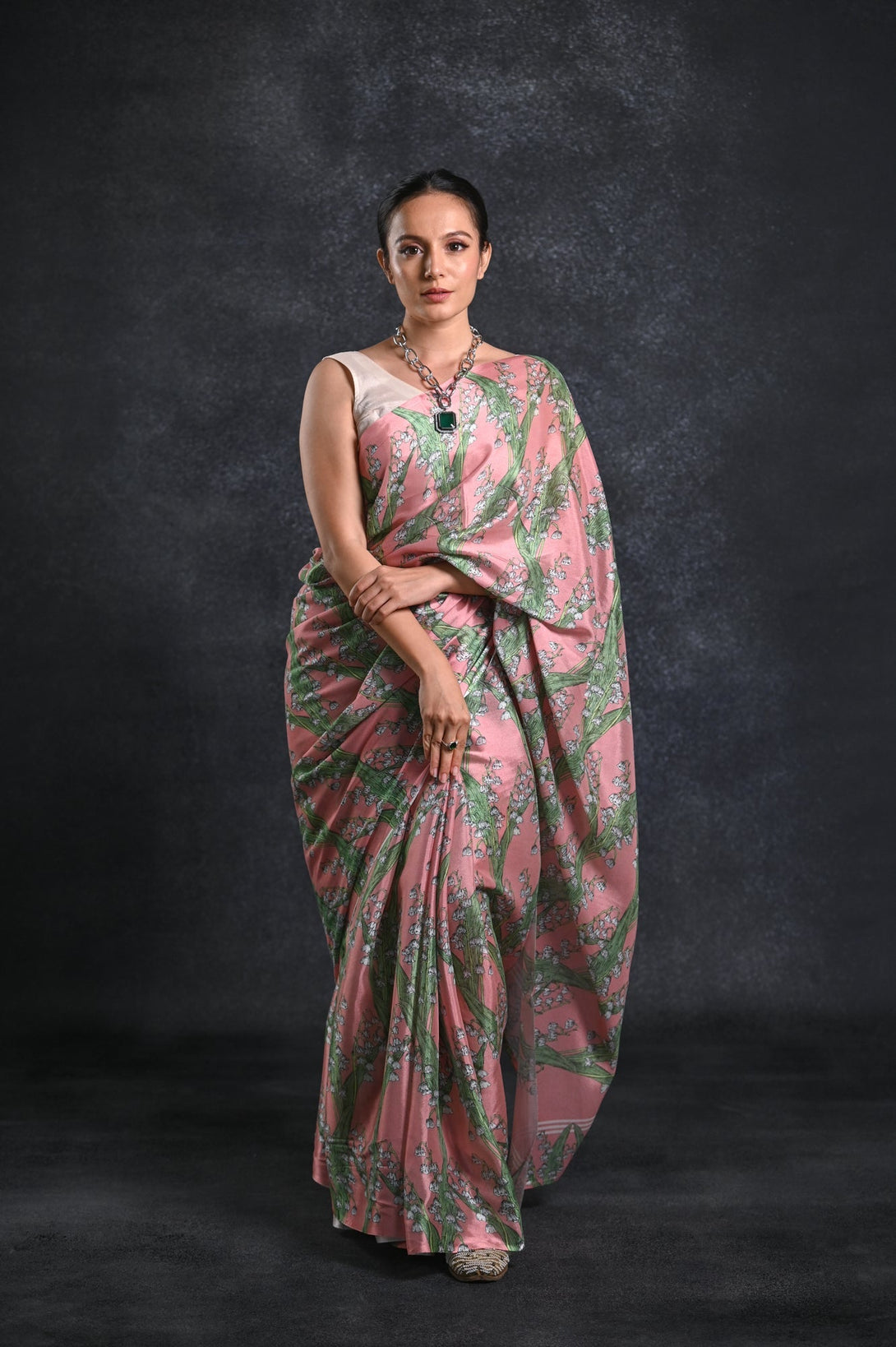 Lily Of The Valley - Crepe Saree