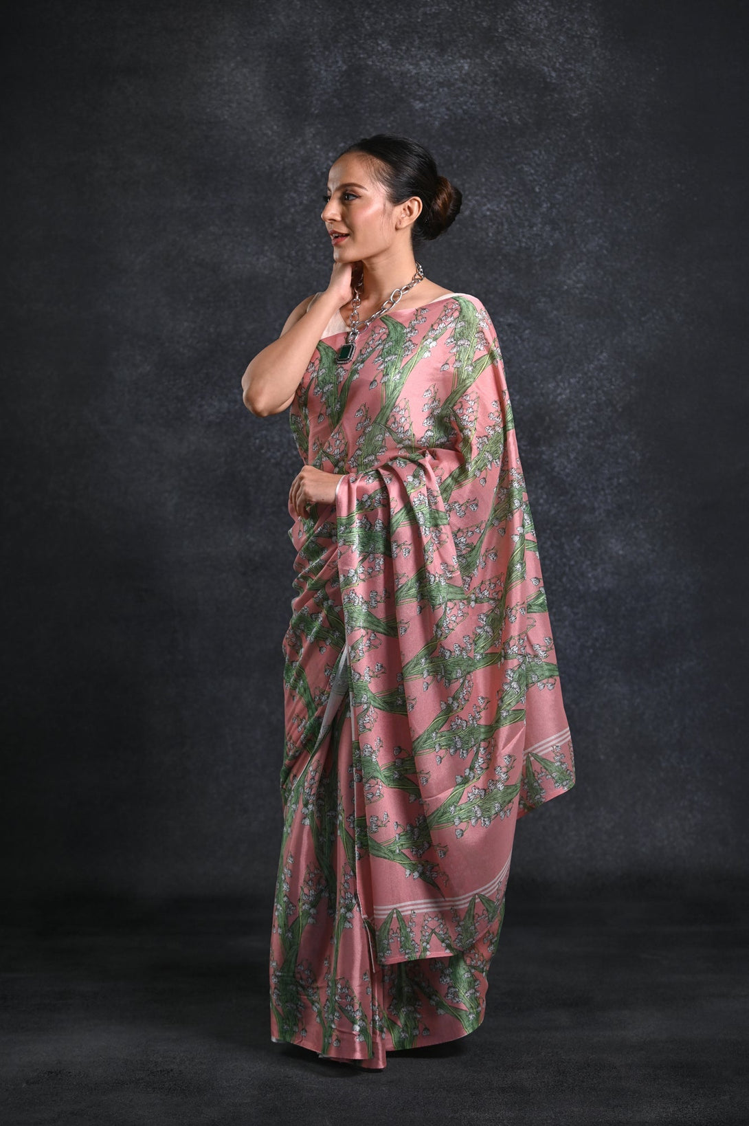 Lily Of The Valley - Crepe Saree