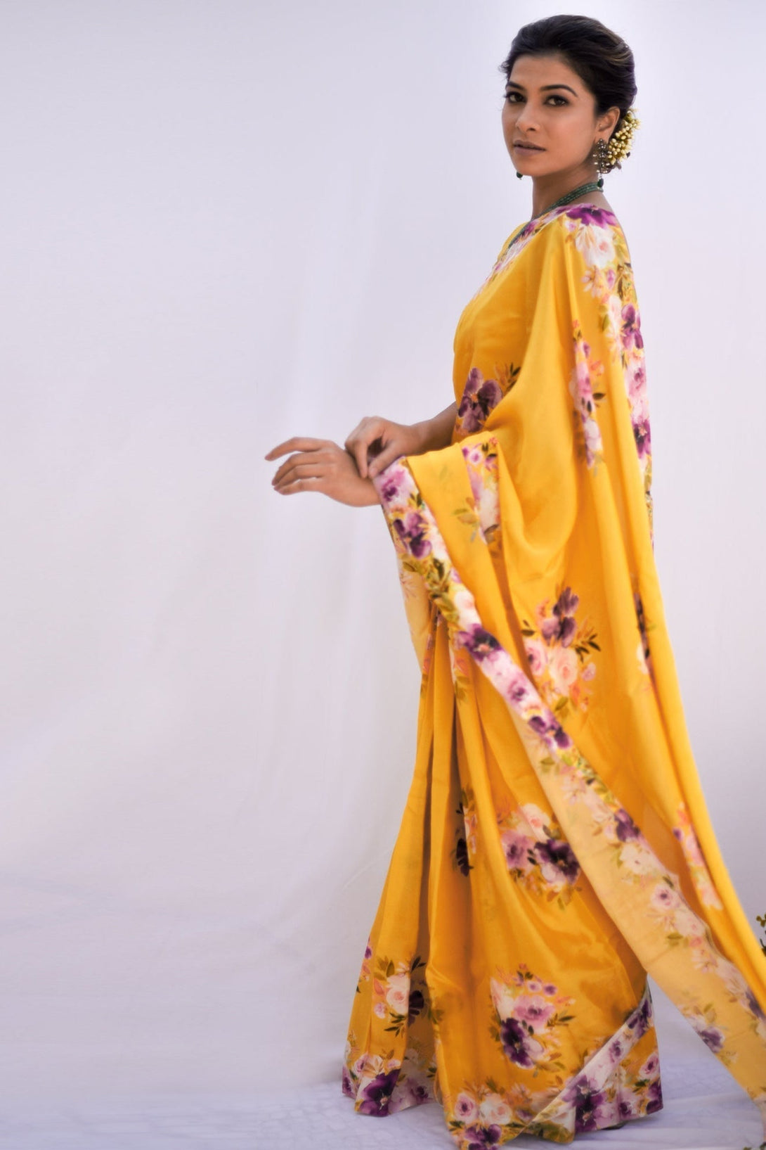 Buy-Marigold - Silk Saree-Cyahi-Online