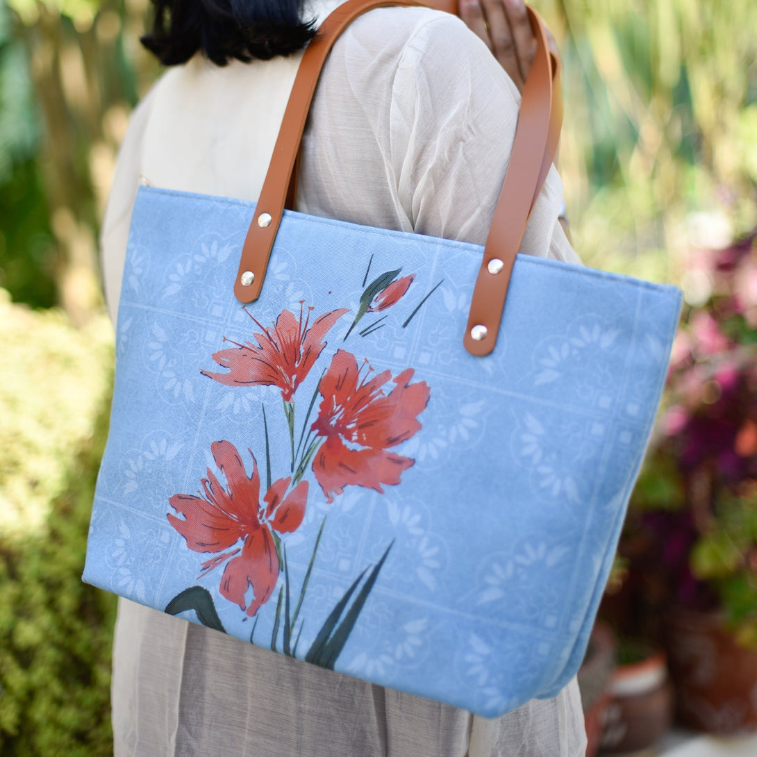Tangerine Blooms-Handbag